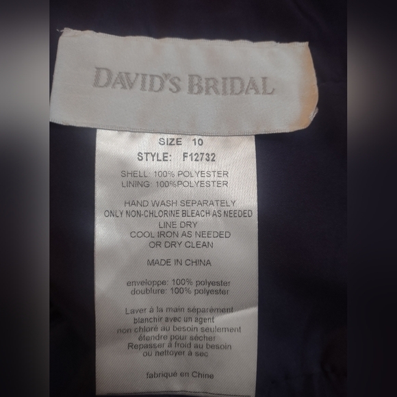 David's bridal women's size 10 tie back dark purple formal prom wedding dress - Picture 9 of 9